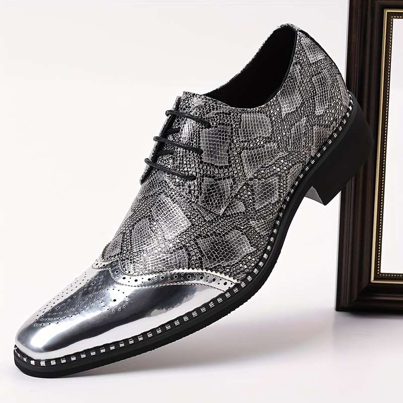 Mens Leather Shoes Color Silvery Sizeuk 10.5