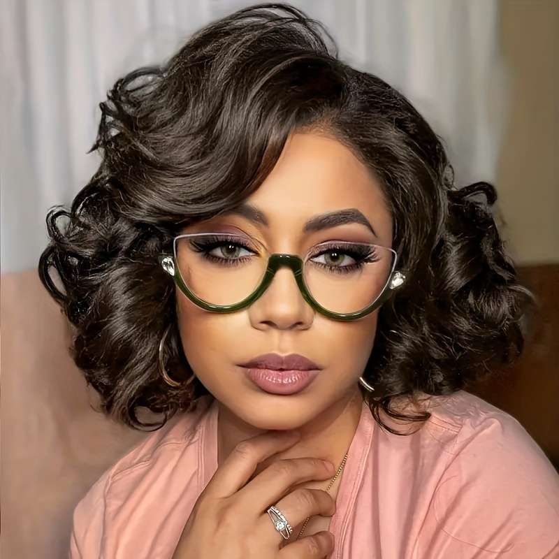 Black Womens Wigs Hair Length 20.32Cm