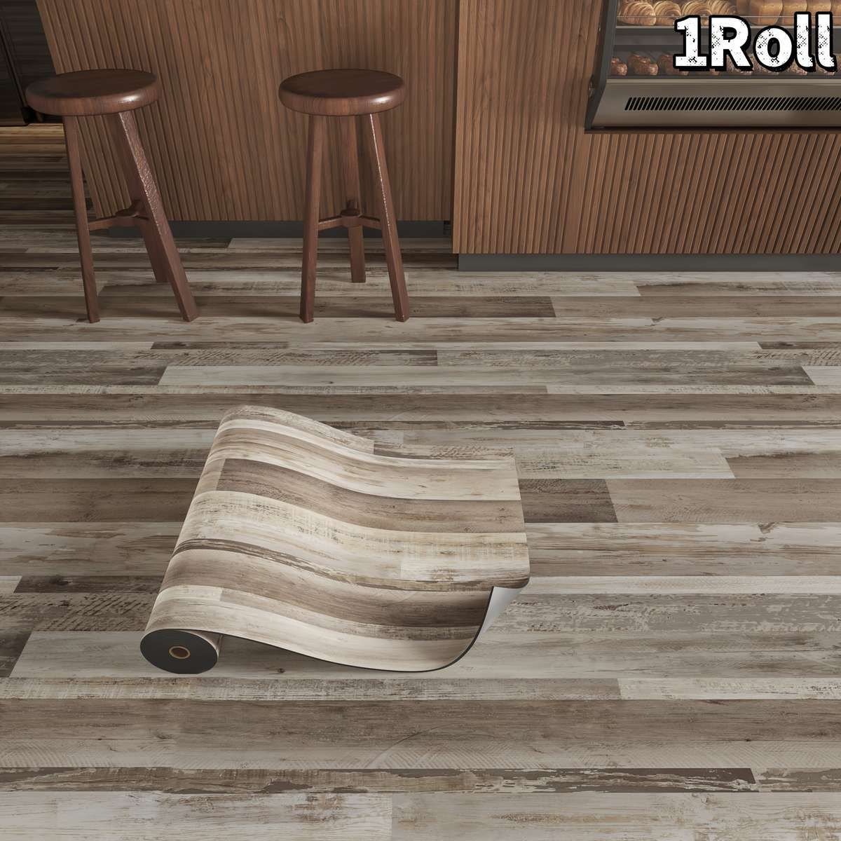 Self Adhesive Floor Stickers Cool Gray Stripes 3Rolls