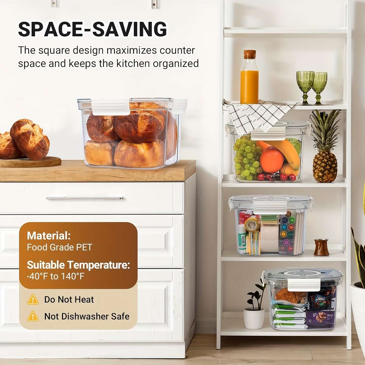 Antibacterial Box Large Capacity Portable Sealed Bread Storage Container 1Pc