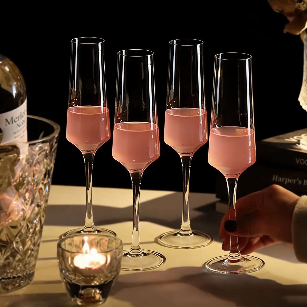 Wedding Supplies Quantity 2 Piece Color Blocked Wine Glasses