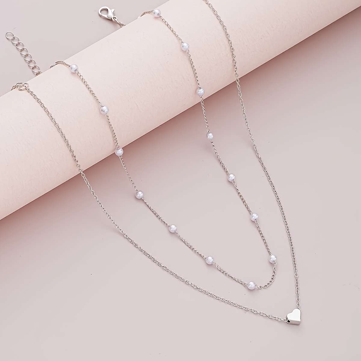 3Pcs Faux Pearl Heart Shaped Pearl