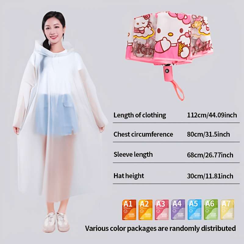 Umbrella Color Kt Cat Pink Edge Transparent Manual Umbrella