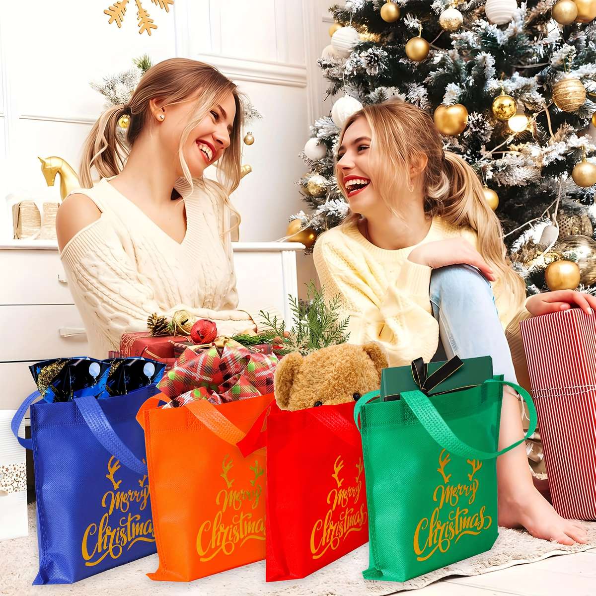 Gift Bags Color 10 Red Gift Bags Size 20X20Cm
