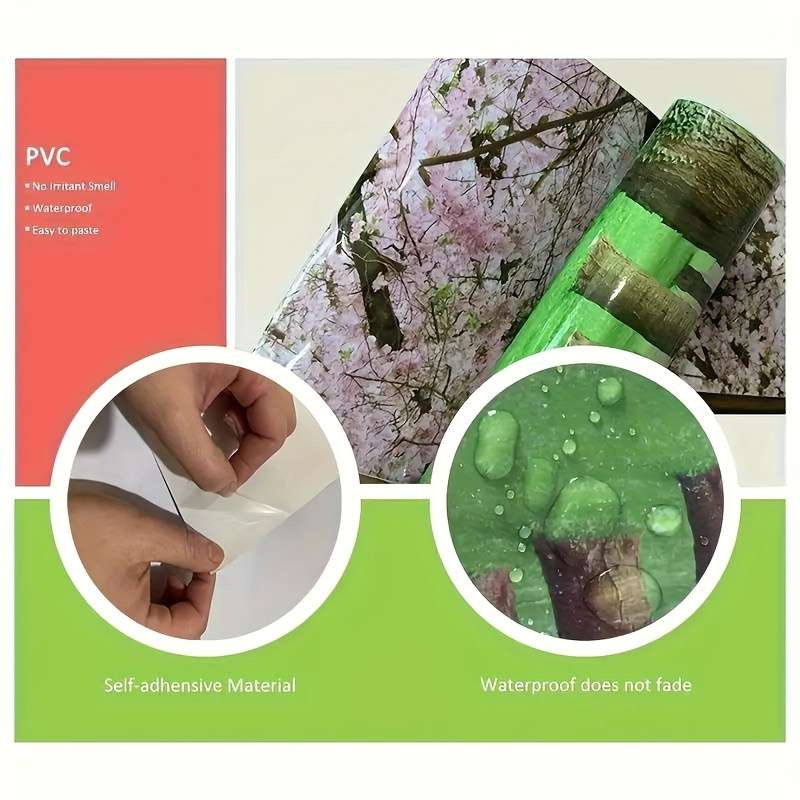 3Pcs Artistic Set Simulated Green Plant Wall Stickers Self Adhesive Wall Art