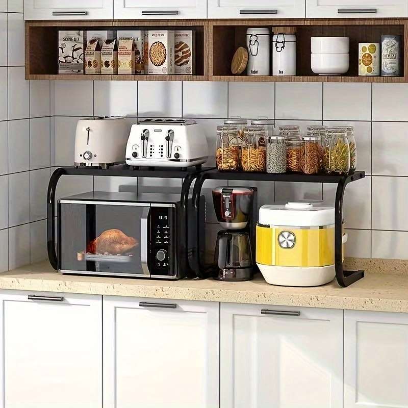 1pc Microwave oven storage rack kitchen multifunctional countertop oven rack household rice