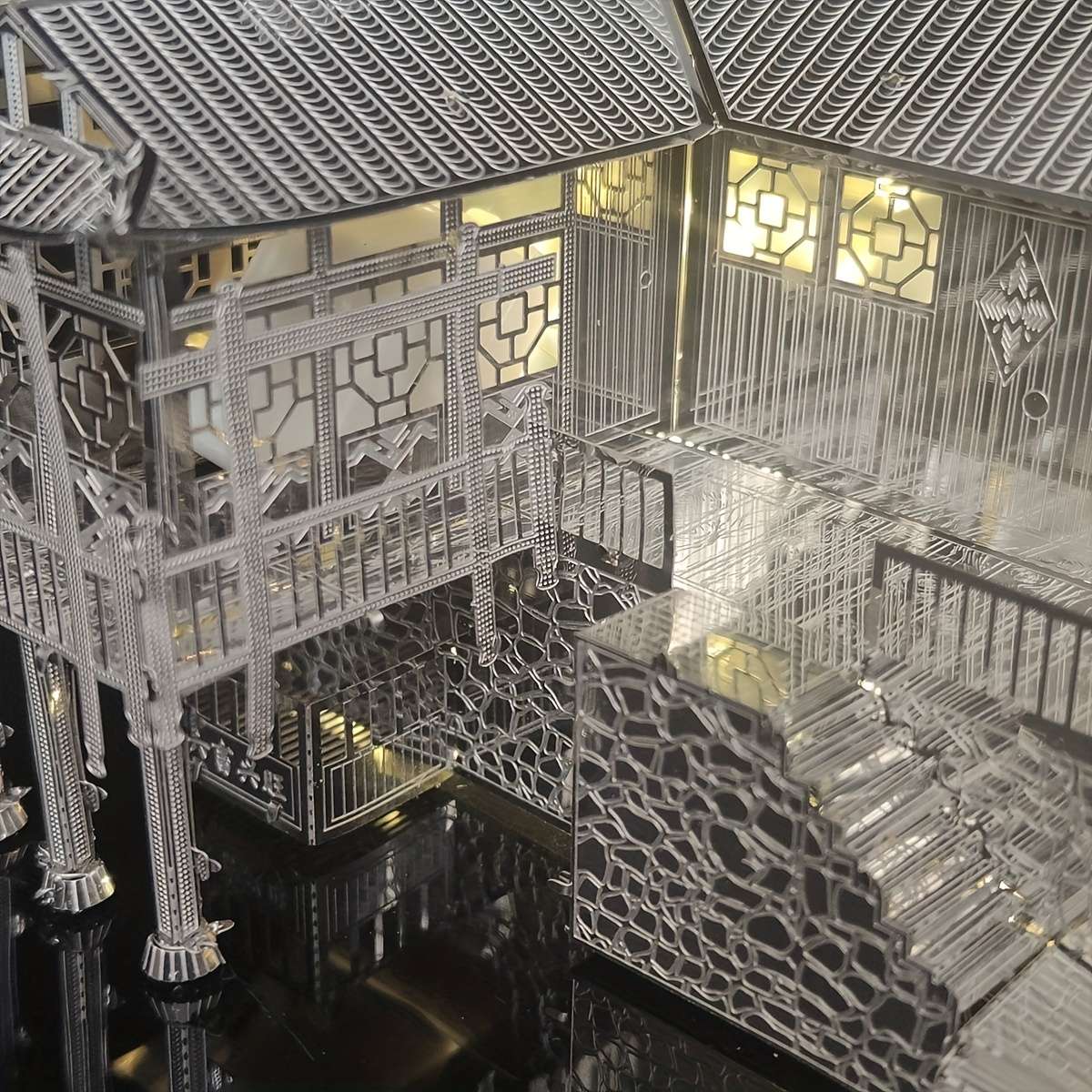 3D Building Model Puzzle Set Style Diaojiaolou