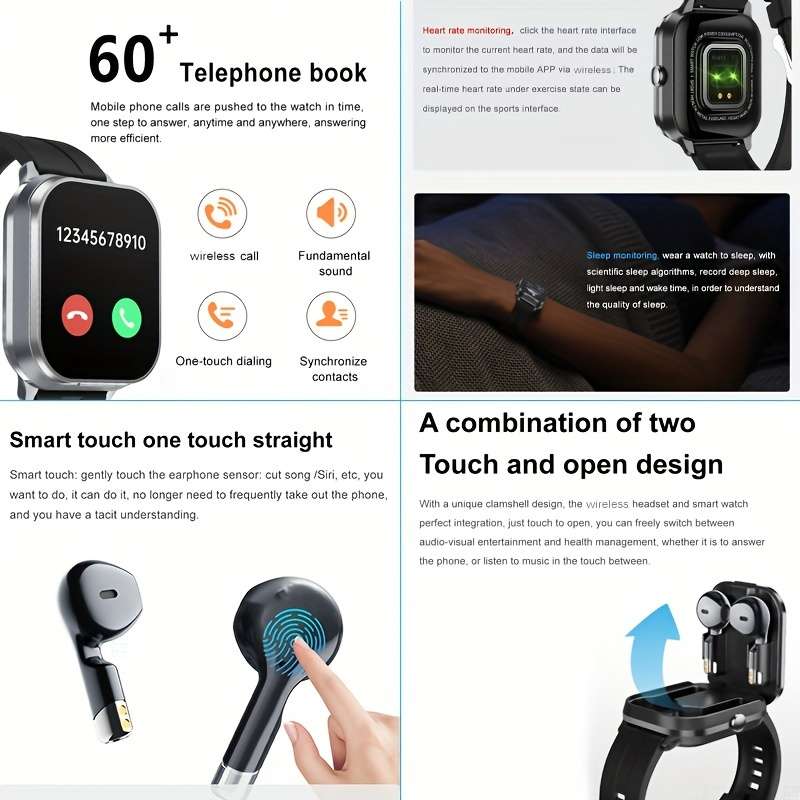 Rechargeable Wireless Earbuds Headphones Headset