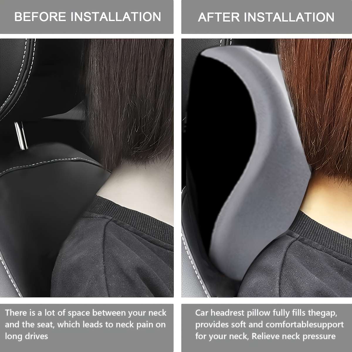 Car Seat Cushion Light Gray 2Pcs