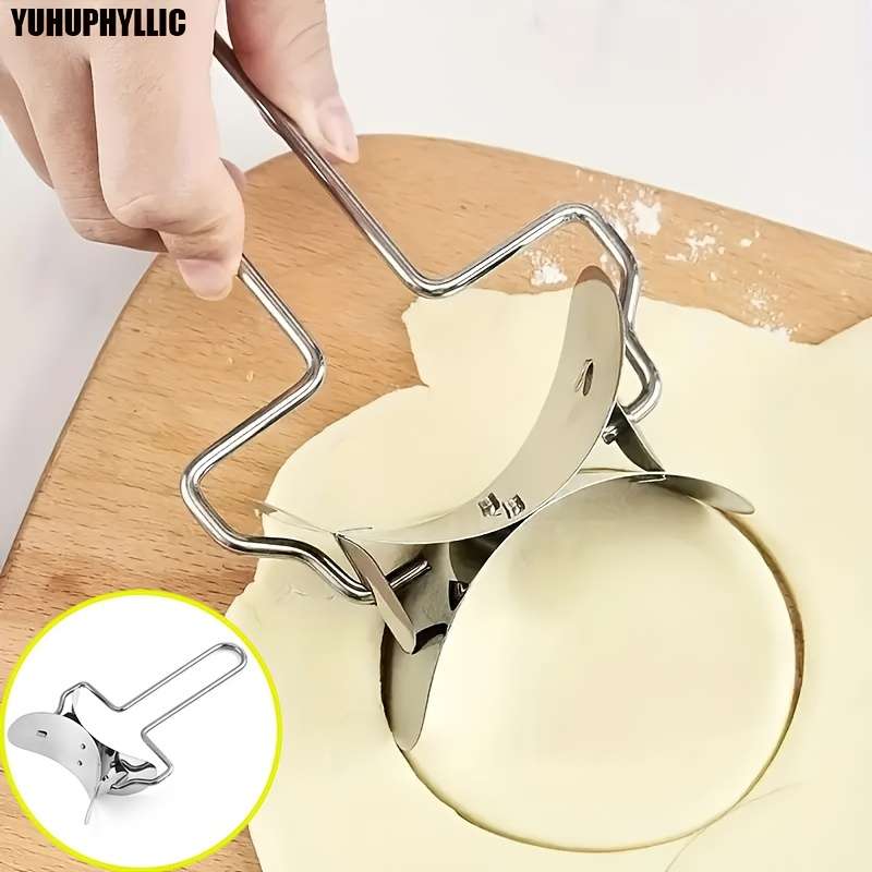1pc Stainless Steel Dumpling Maker Round Dough Cutter and Dumpling Press DIY Kitchen Tool fo