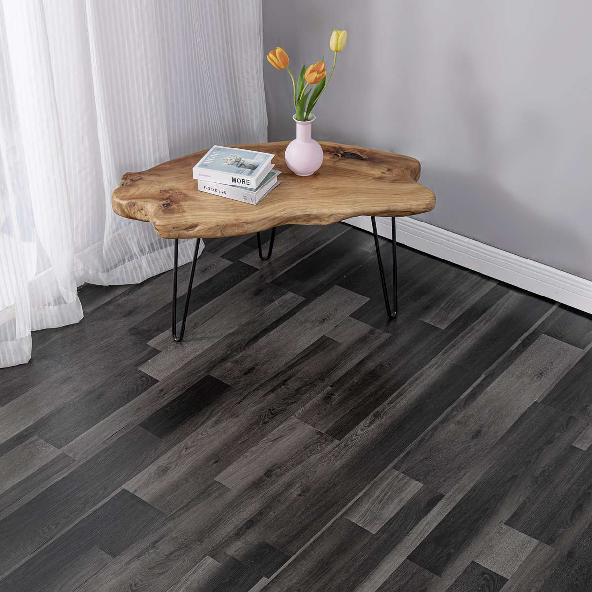 Self Adhesive Floor Stickers Gray 30Pcs