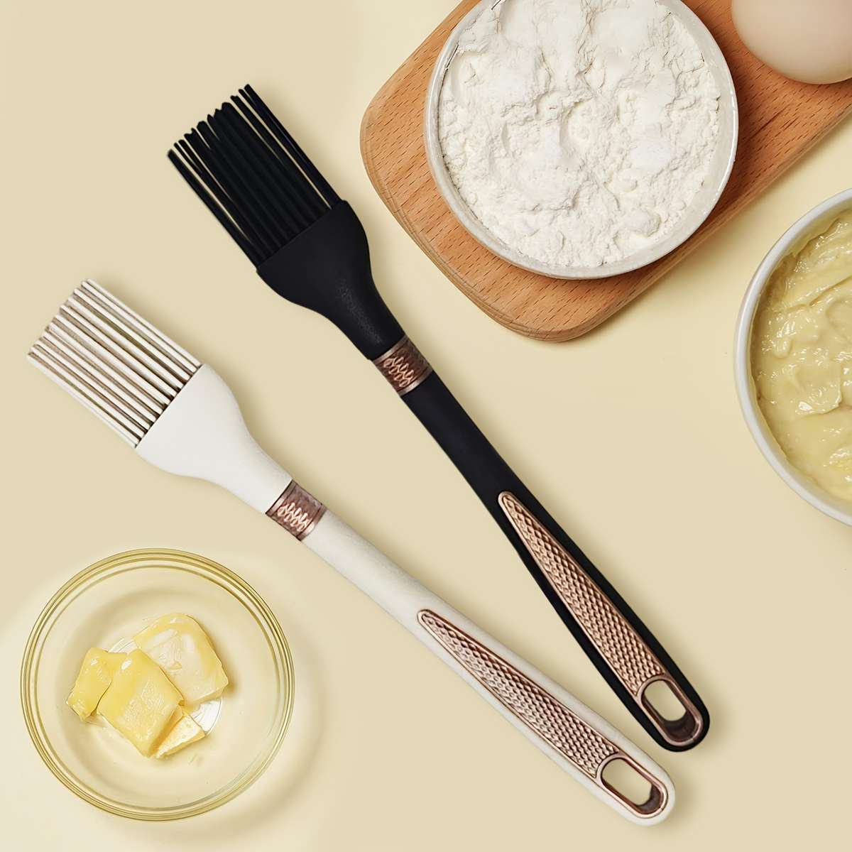 Baking Brush Color 2Pcs Whiteblack