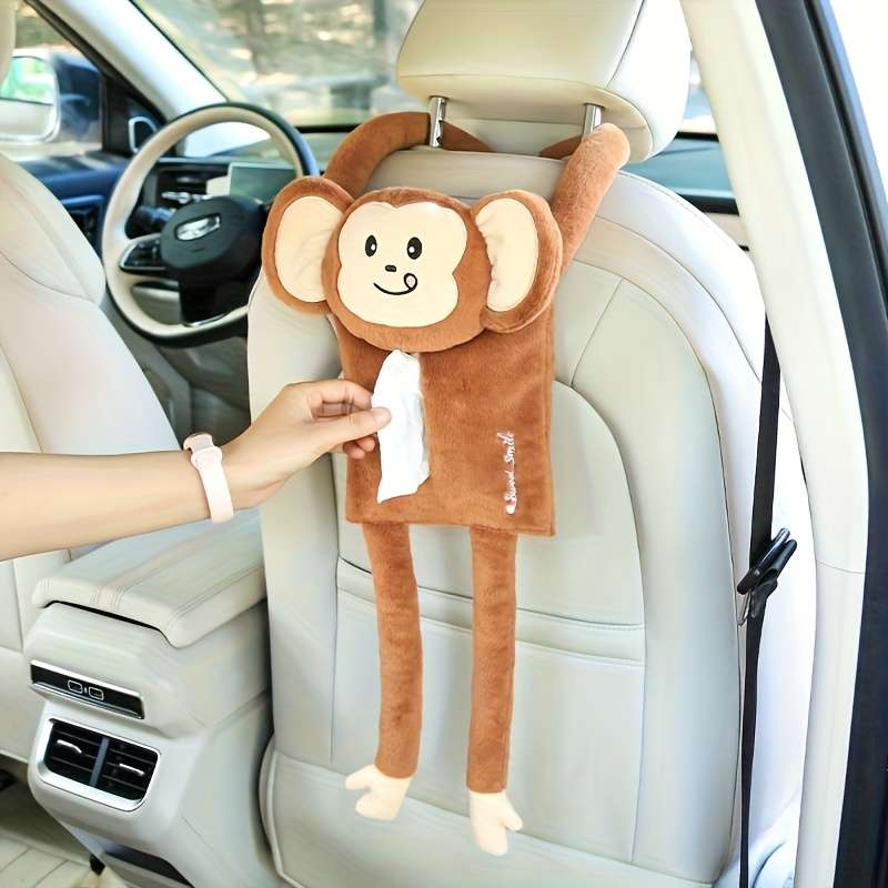 Car Tissue Box  Hanging Tissue Box Large Size Elephant Jade Fox Velvet Blue