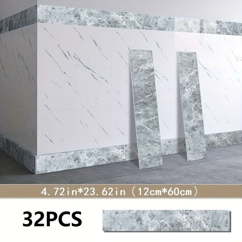 Skirting Board Gray Base Stone Pattern Size 4.72In*23.62In12Cm*60Cm