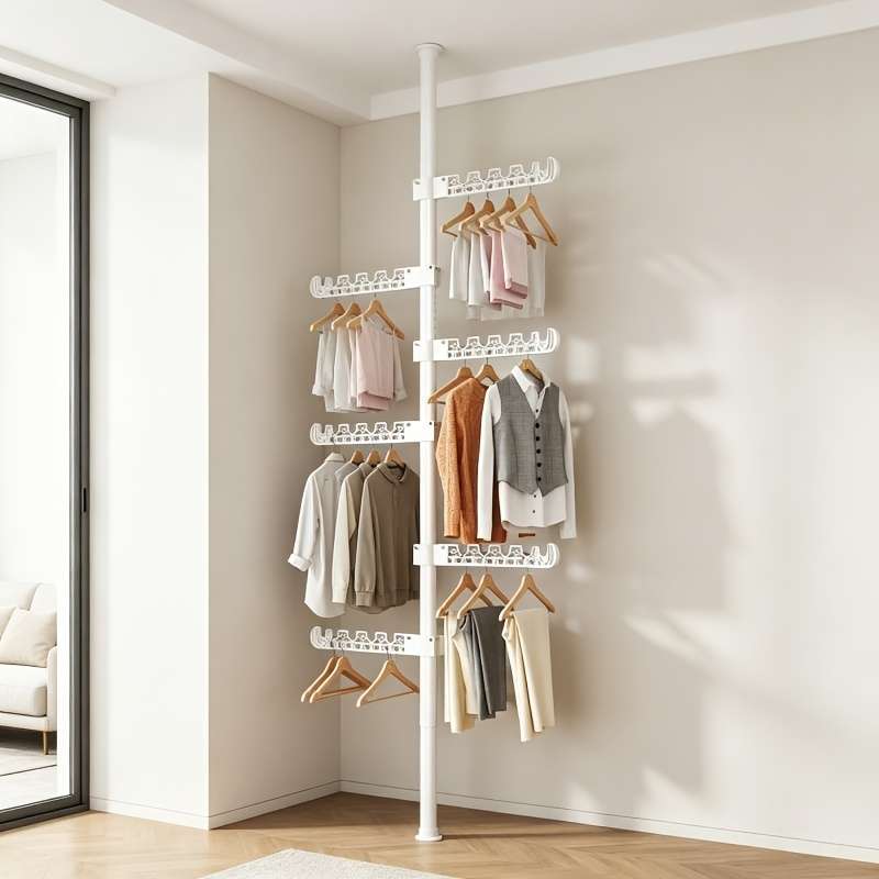 Clothes Rack White Clothes Drying Rack 6 Wings
