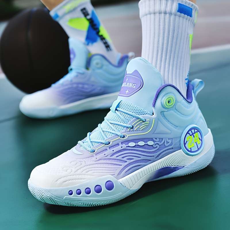 Basketball Shoes Color 2078 Gray Purple Sizeuk 7