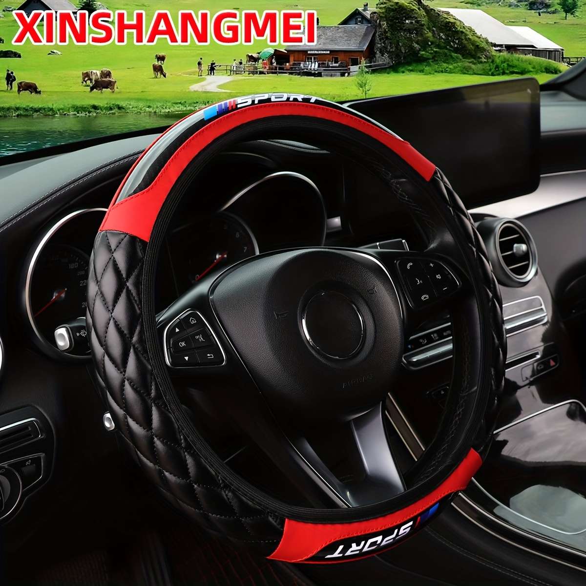 Car Steering Wheel Cover Red