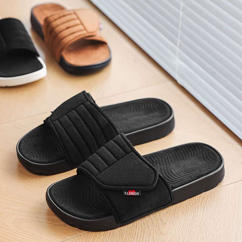 Men Slippers Summer Style Black Size Uk 7