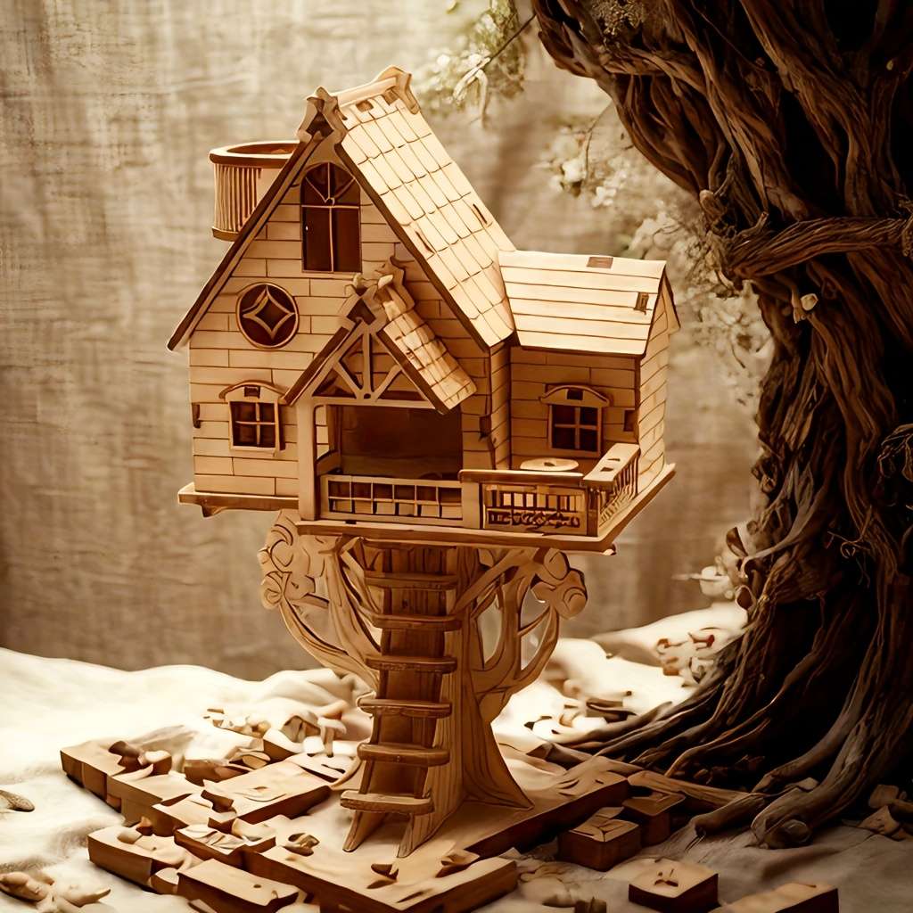 3D Model Desktop Ornaments Quantity 1 Tree House