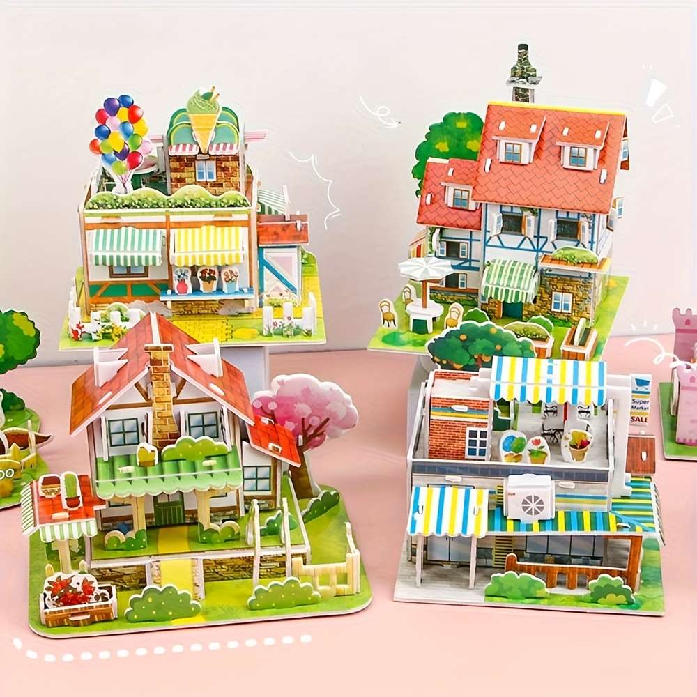 Building Toy Architectural Model Toy Set Style 4Pcs Set  Style B