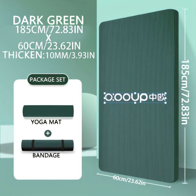 Yoga Mat Black Size 200Cm 80Cm 1.5Cm