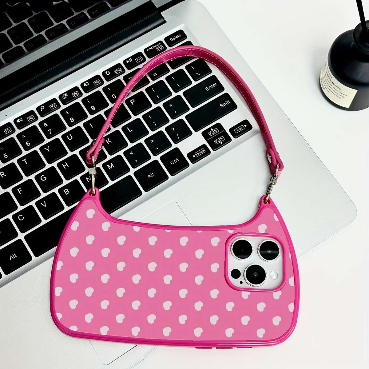 1Pc Rose Red For iPhone 12 Curved Bag Phone Case