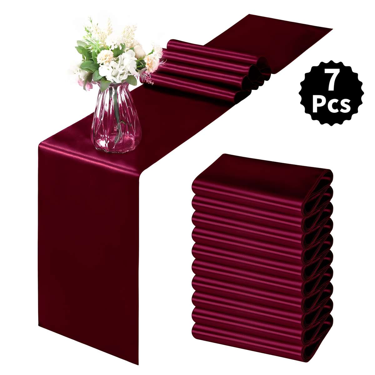 Wedding Supplies Color Burgundy Items 7Pcs 30.48X274.32Cm