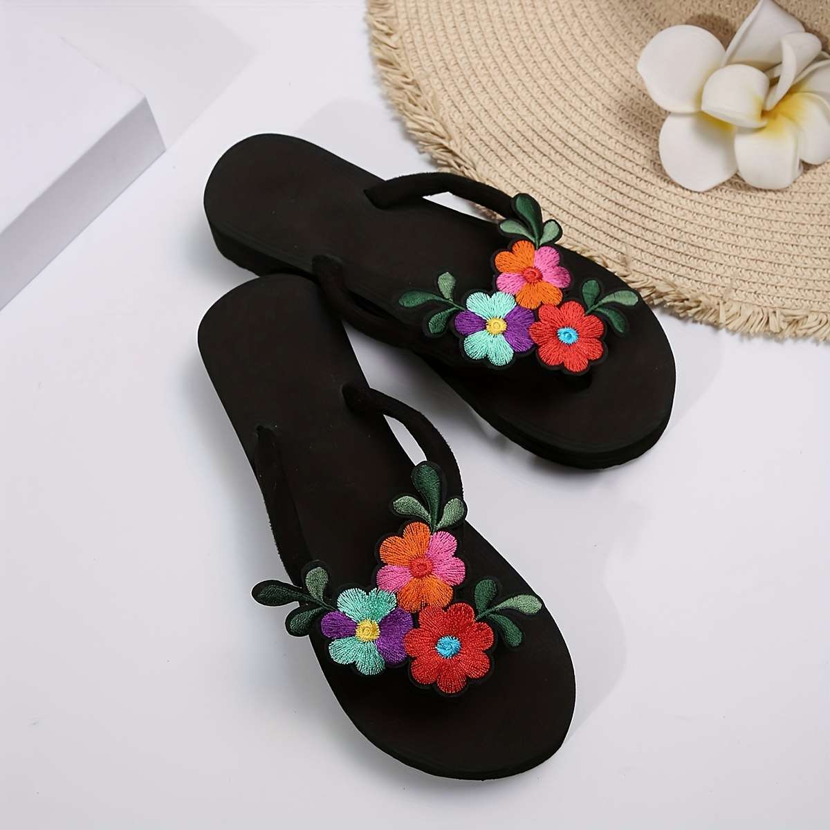 Ladies Summer Flip Flops Black Uk 3