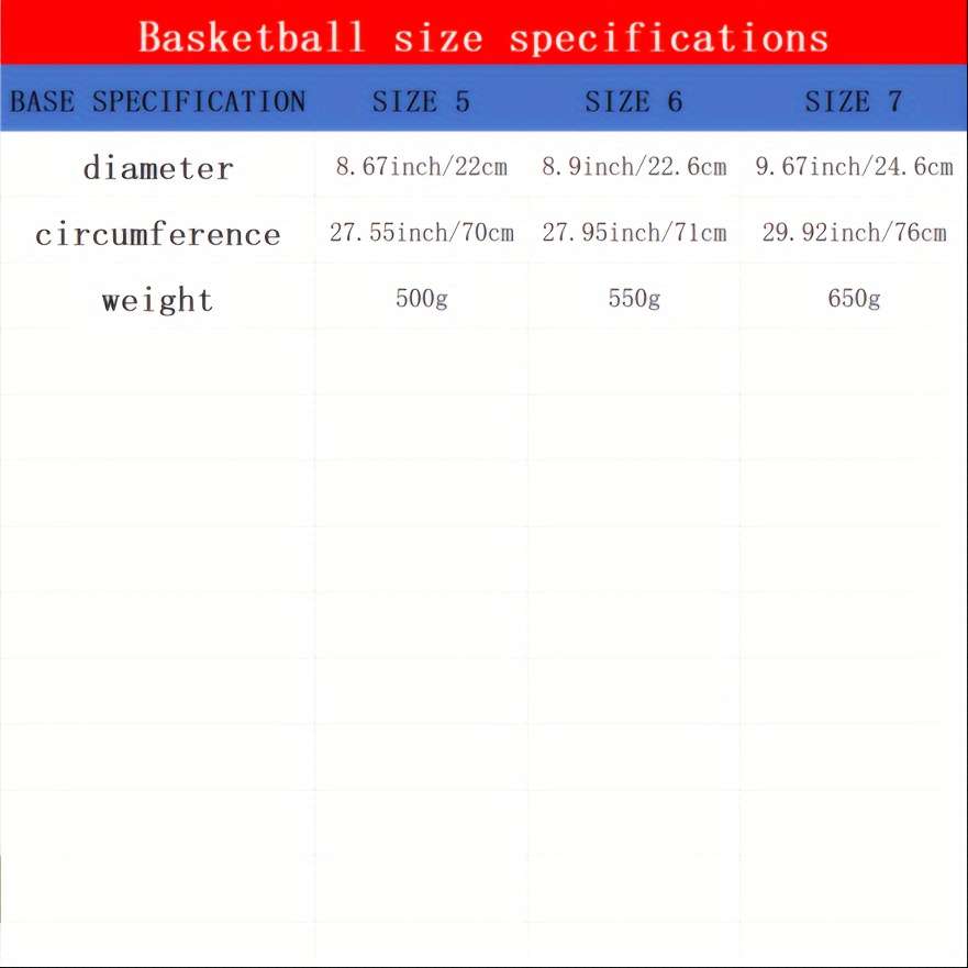 Basketball Size Size 7
