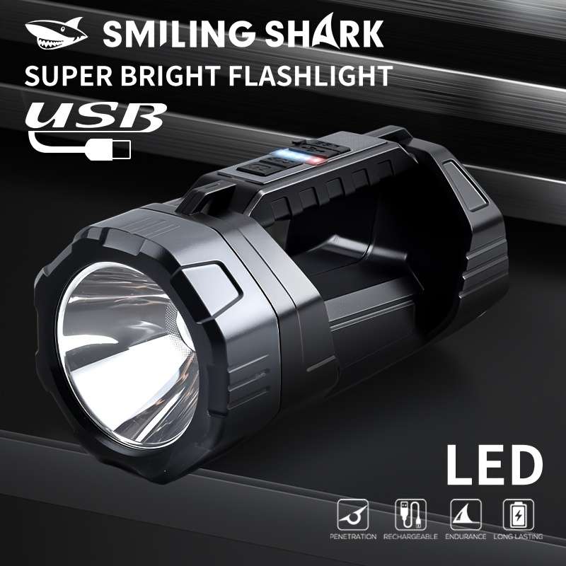 Efficient 1Pc Smiling Shark Led Spotlight Solar Flashlight Professional