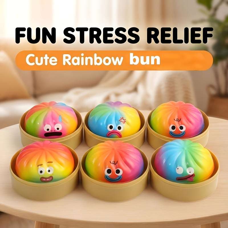 Squeezable Toys Style 2Pc1 Steamed Bun 1 Steamer Set Items Random Colors And Styles