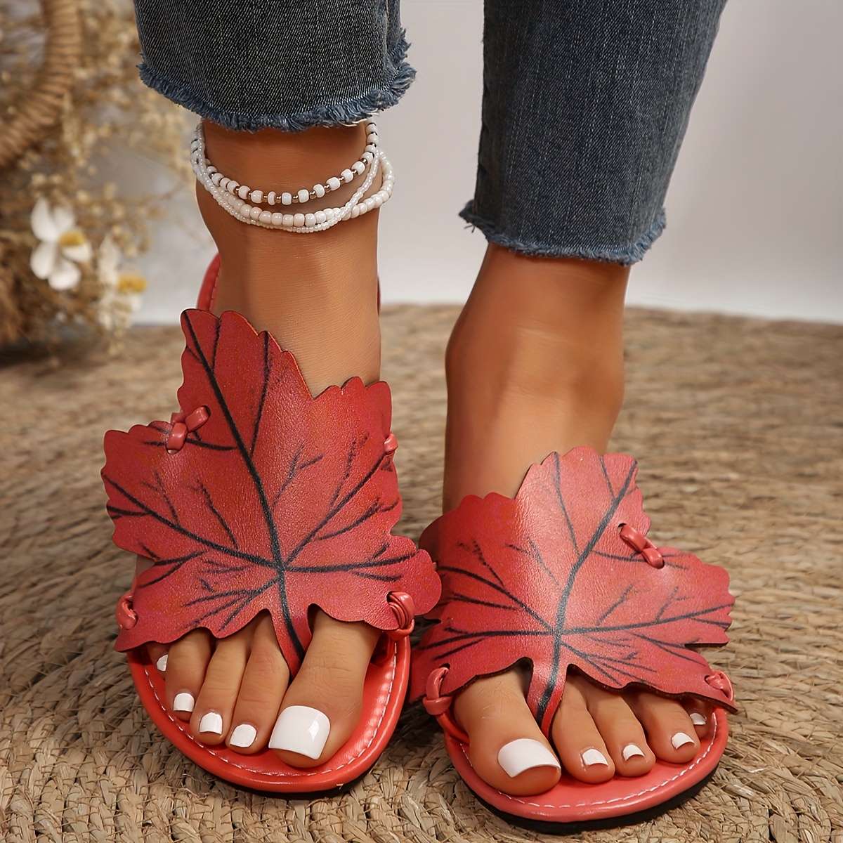 Ladies Summer Flip Flops Green Uk 7.5
