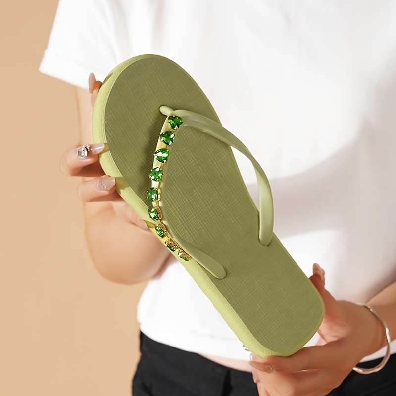Ladies Summer Flip Flops Emerald Green Uk 4.5-5