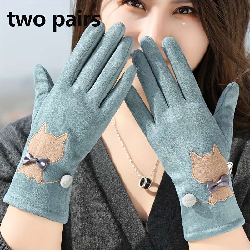 Gloves Color Gray 2 Pairs