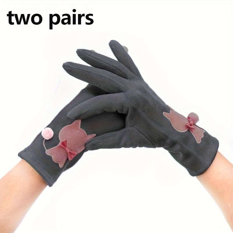 Gloves Color Gray 2 Pairs
