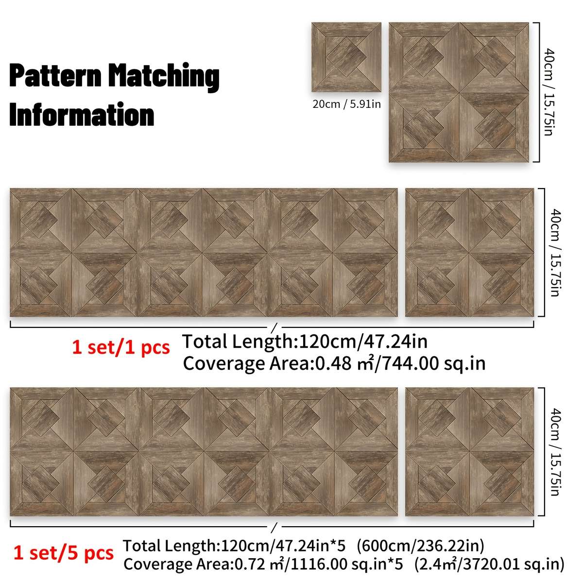 Self Adhesive Floor Stickers 40Cm*120Cm*S Wood Grain