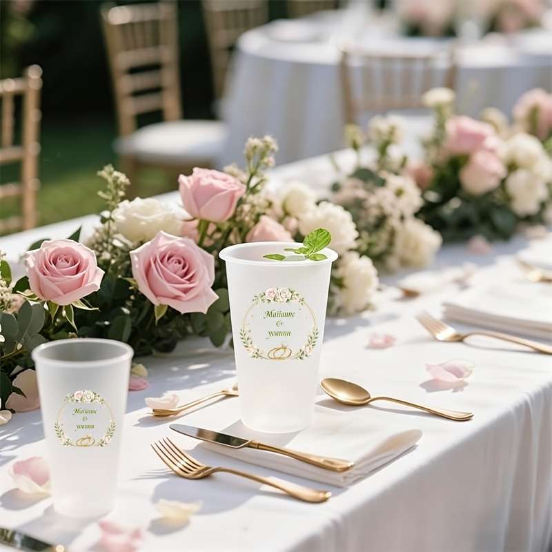 Wedding Supplies Style Patterns 18 Capacity 12Oz 50Pcs