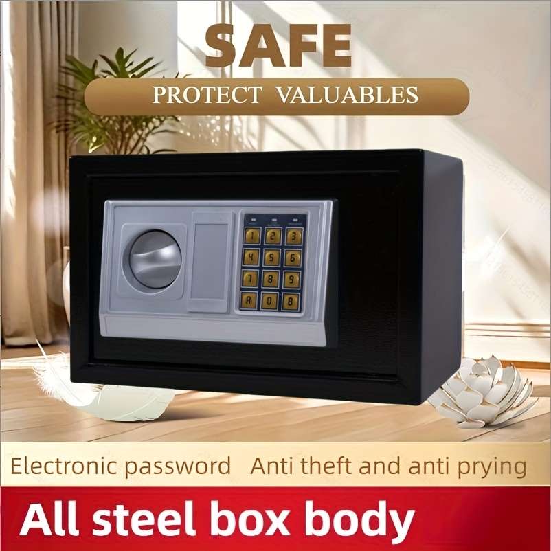 Safe Color Black Electronic Code  2 Mechanical Keys