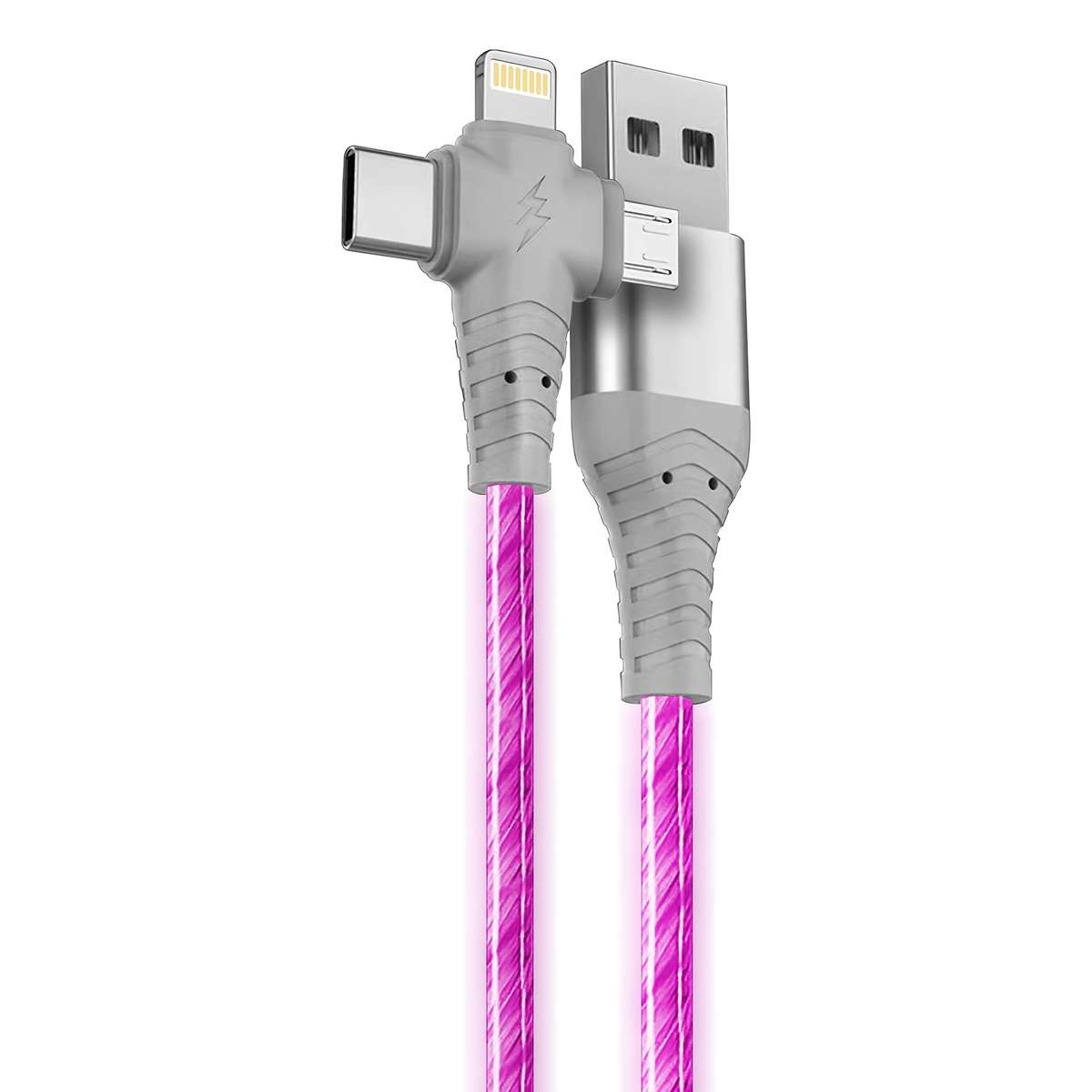 3in1 Light Up USB Fast Charging Cable 100cm