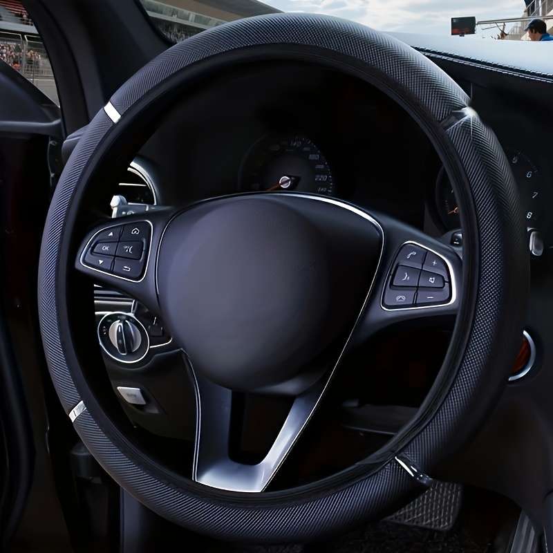 Car Steering Wheel Cover Black+Grey