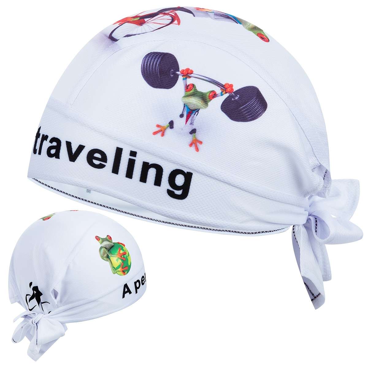 Zm Frog-Themed Beanie Breathable Quick-Dry Polyester Spandex Mesh Cap With Uv Protection F