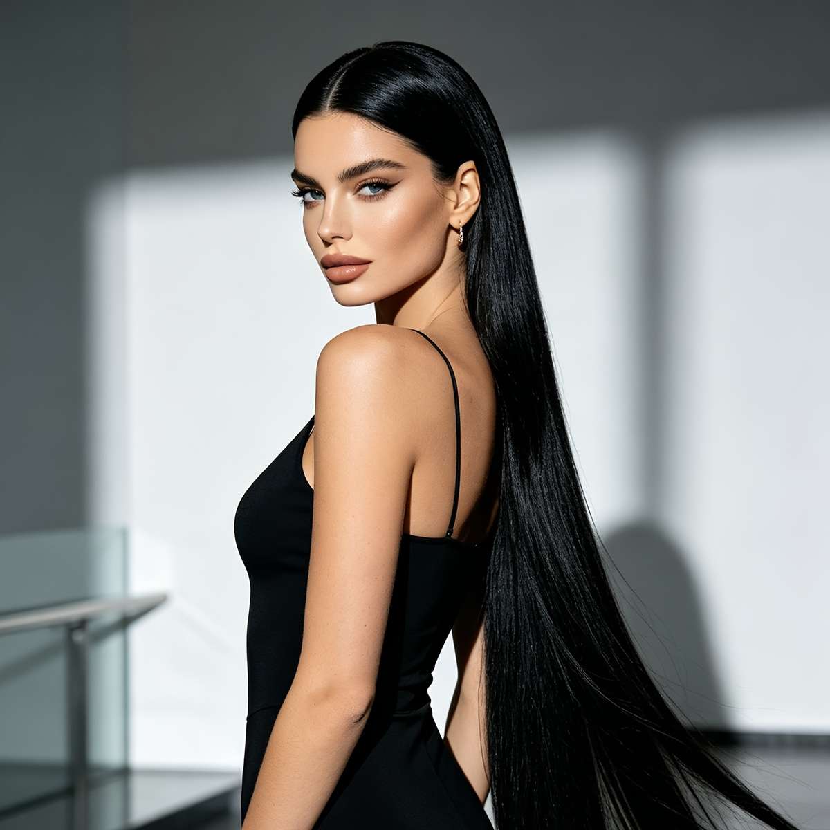 Women S Wigs Black Hair Length101.6Cm