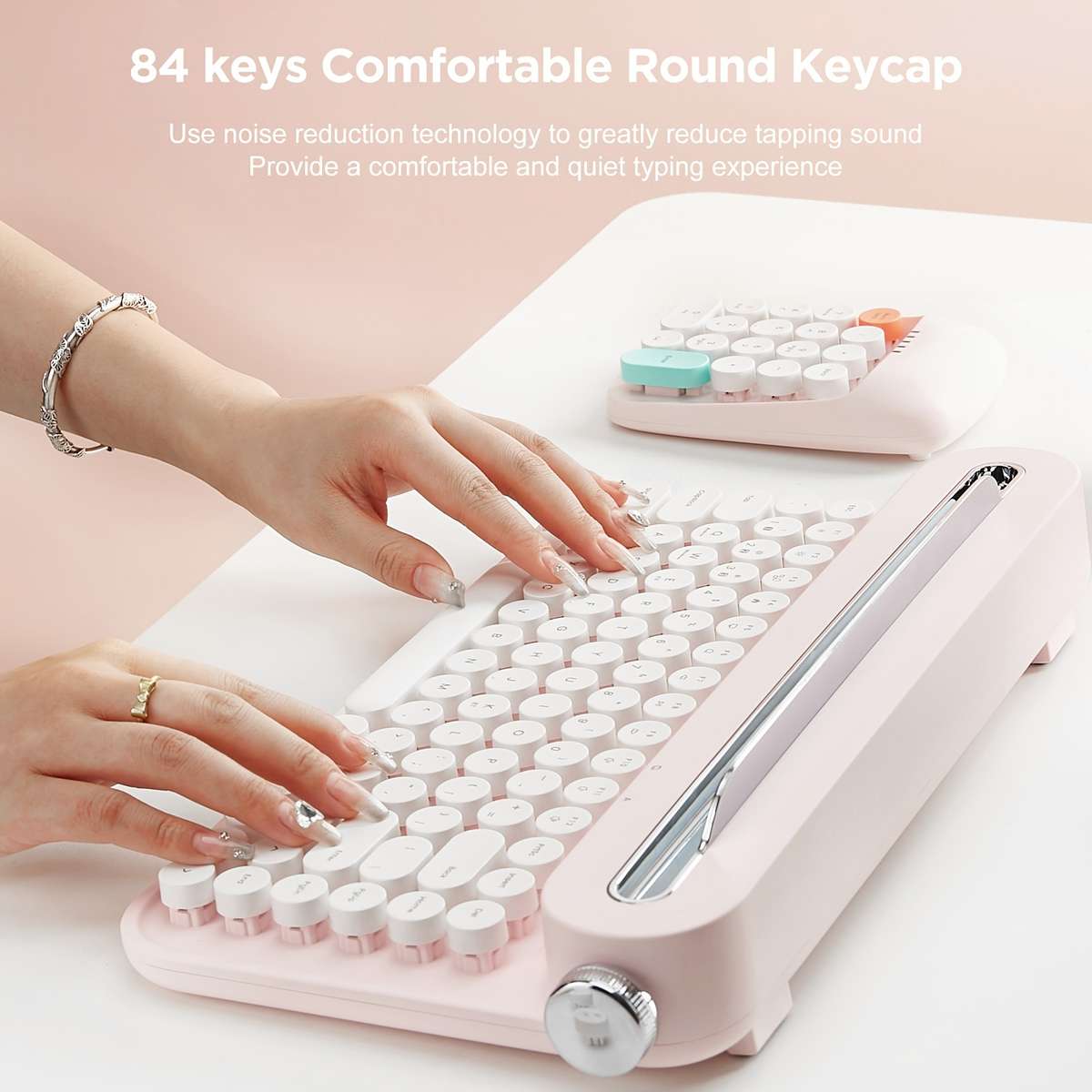 YUNZII B303 Pink Wireless Keyboard