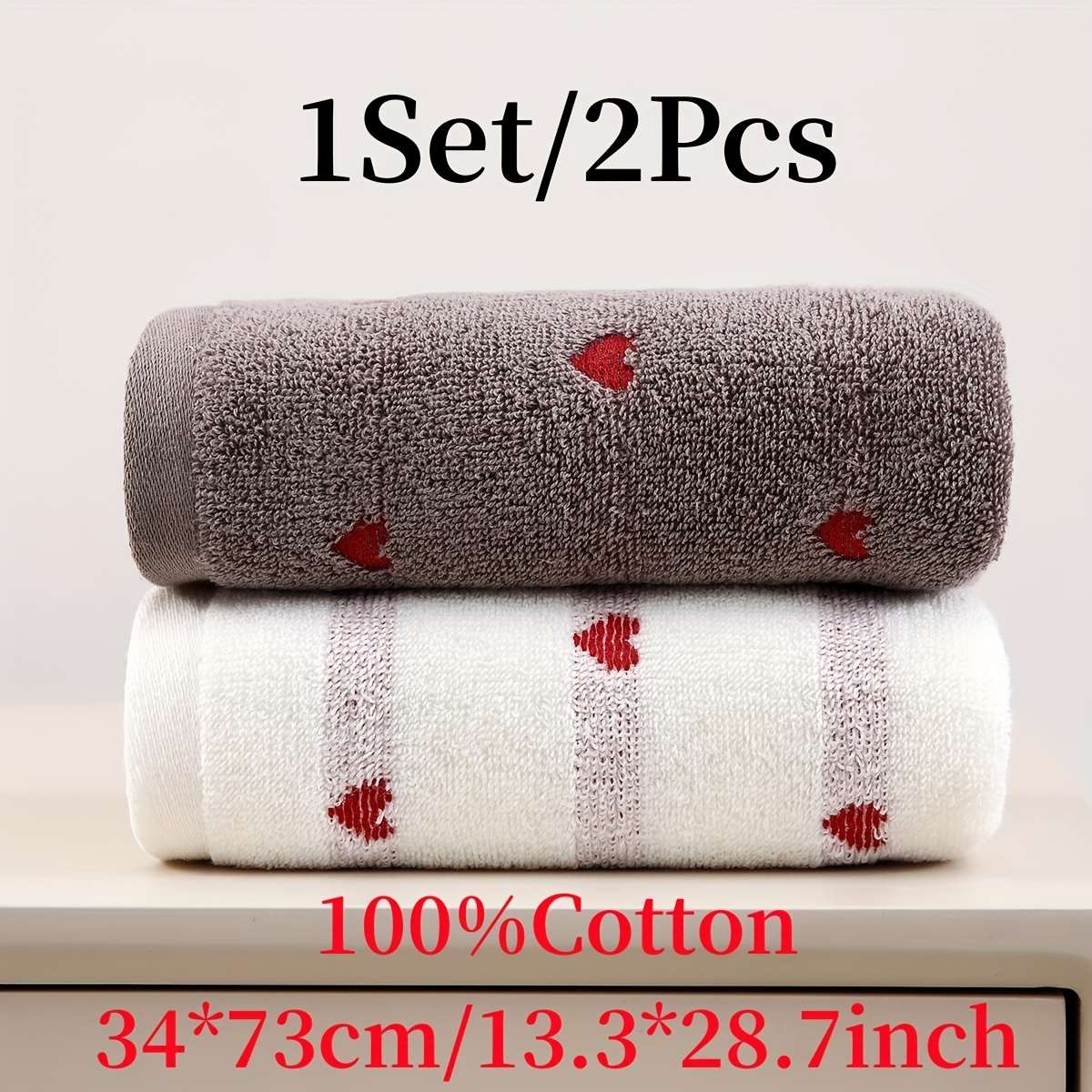 Towel Color 2Pcs Coffee  White