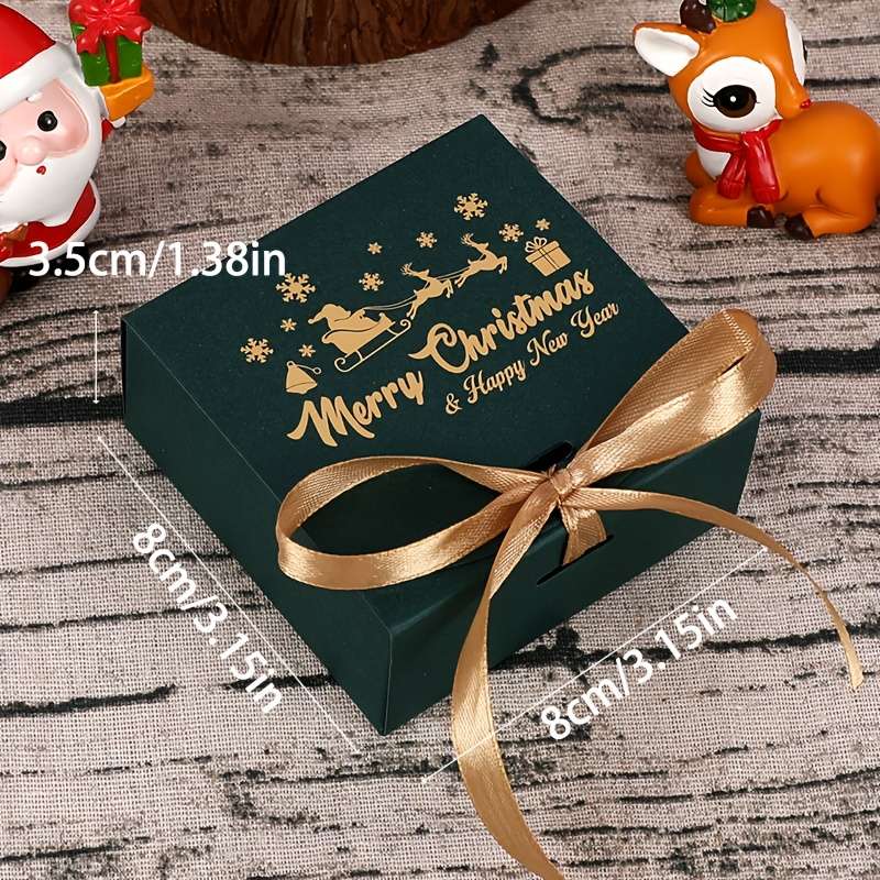 Christmas Gift Boxes Style Red Santa Hat And Deer