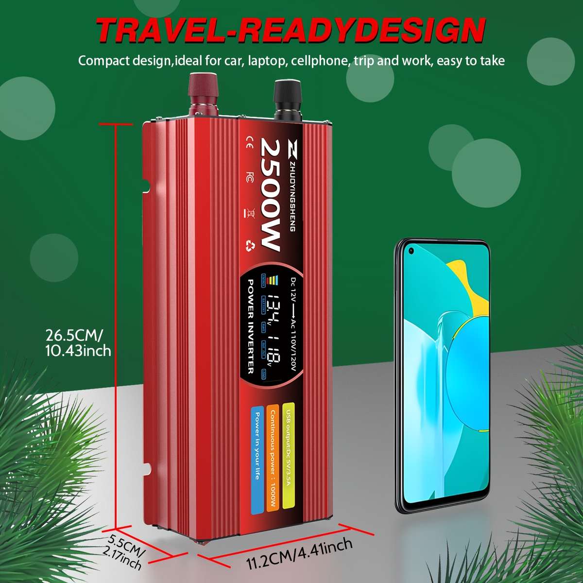 Inverter Model 2500W1000W Continuous Us