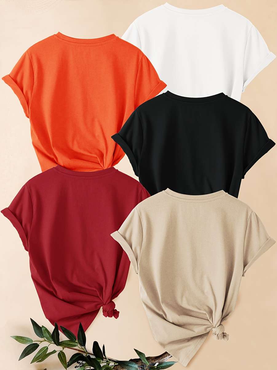 Womens T Shirt Color Orange  Red  White  Black  Apricot Size2Xl