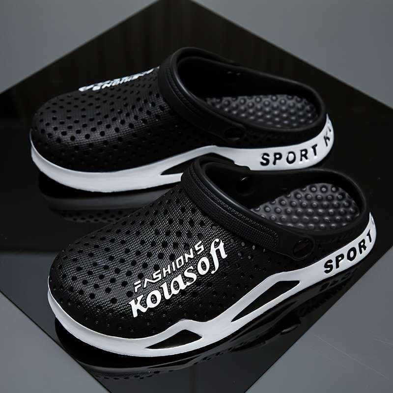 Men Slippers Summer Style Black Size Uk 7