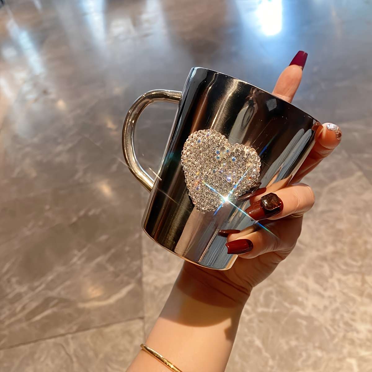 Water Cup Color White Rhinestone