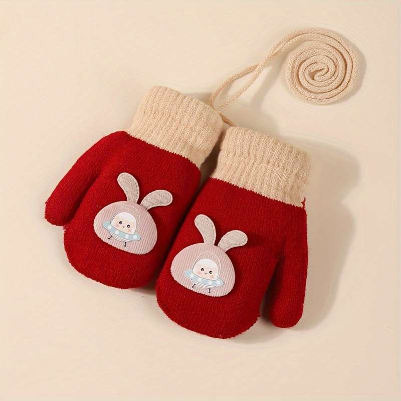 Winter Gloves Color Crimson Size 0 To 3Y